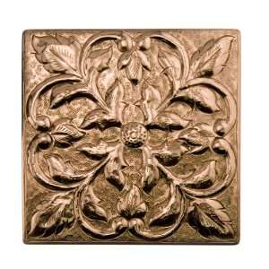 Solid Copper Wall Tile with Dogwood Flower Design   Polished Copper 