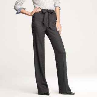 Tall Hutton tie trouser in wool crepe   pants   Womens tall   J.Crew