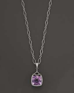 Badgley Mischka Amethyst Pendant Necklace With White And Brown 
