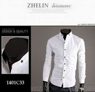   Stylish Casual Dress Slim Fit Shirts White,Black and 4 size C33  