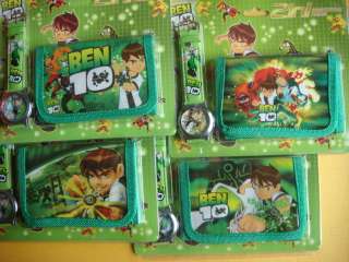 Cartoon Gift Set Wallet Purse Card Coin Holder + watch of Ben 10 S 