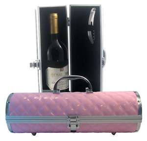 Gala Pink Quilted Wine Bottle Holder Purse w/ Corkscrew  