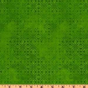  44 Wide Fabri  Quilt Calypso Medallions Sponged Green Fabric 
