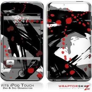 iPod Touch 2G & 3G Skin and Screen Protector Kit   Abstract 02 Red