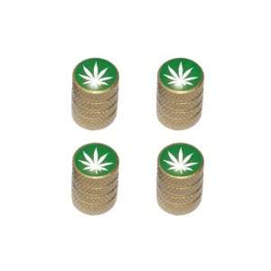  Marijuana Leaf   Weed Pot Tire Valve Stem Caps   Gold Automotive