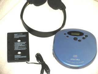 Blue Spectra SP 100 Portable CD player with Cassette Adapter  