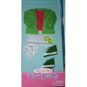  Madame Alexander Green Sweater with White Skirt Outfit for 