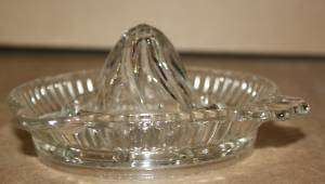 Vintage Clear Glass Juicer Reamer Ribbed Pattern Thumb  