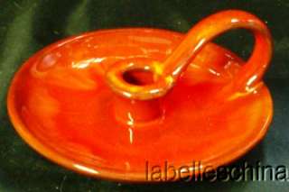 Blue Mountain Pottery BMP Red Drip Glaze Candle Holder  