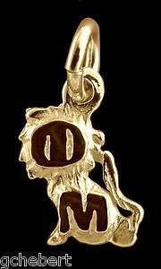 Phi Mu 14k Gold Greek Letter Lion Charm NEW  