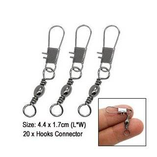 20PCS Grey Fishing Line to Hook Clip Connector Swivels