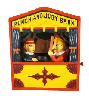 Cast Iron PUNCH JUDY Puppet Show Mechanical Bank  
