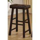 Poundex Counter Stool (1 Pair) in Brown Faux Leather by Poundex