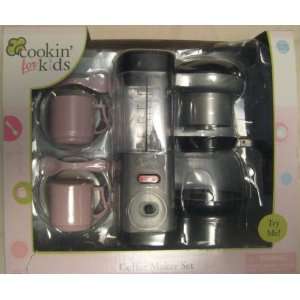  Kids Coffee Maker Set with 2 Pink Coffe Mugs and 2 Pink 