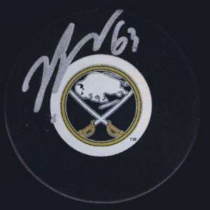 Tyler Ennis Autographed Hockey Puck   Autographed NHL Pucks  