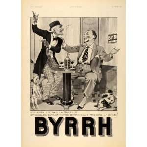  1935 French Ad Byrrh Wine Men Cafe Dogs Georges Leonnec 