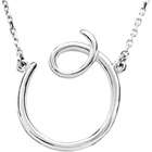 IceCarats Sterling Silver O 16 Silver Fashion Script Initial Necklace