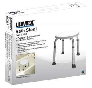 Lumex 2060A Round Bath Shower Stool Seat Bench White  