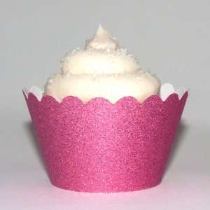  Platinum Glitter Baby Pink Reusable Cupcake Wrappers (set 