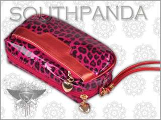 SB198 Wine Red Leopard Shiny Chic Wallet Clutch Bag New  