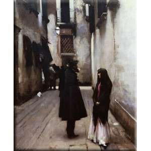 Venetian Street 13x16 Streched Canvas Art by Sargent, John Singer 