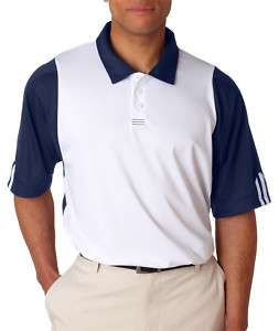 Adidas ClimaLite Colorblock Pique Polo Golf Shirt A77  