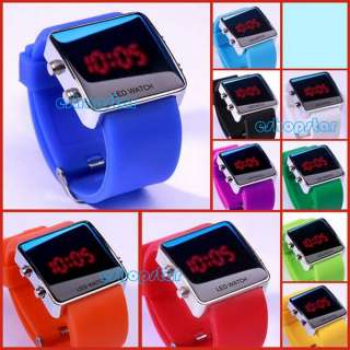 Jelly Candy Wrist Watch Sport Style LED Digital Luxury Unisex Blue 