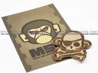 MSM Airsoft Skull Monkey Pirate Logo Velcro Patch   DE  