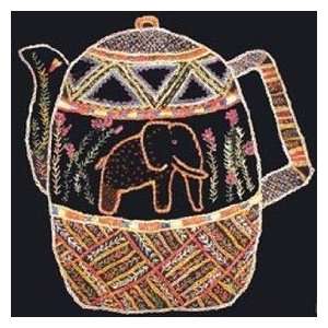  Teapot African Folklore Embroidery Kit   11.50 x 11.50 