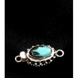  AAA CARICO LAKE TURQUOISE CLASP STERLING BLUE OVAL #3 