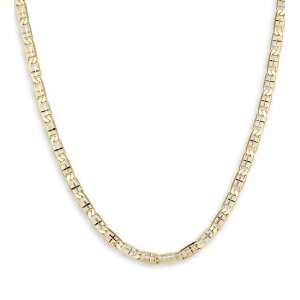    14k Tri Color Gold Valentino Chain Link Necklace 3.8mm Jewelry