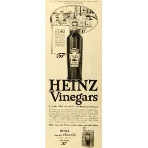 1918 Ad Heinz Olive Oil Pure Malt Vinegar 57 Bottle Production Line 