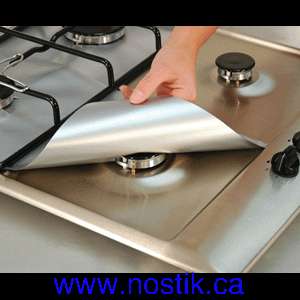 NoStik Gas Range Protectors Set of 4 Non Stick liners  