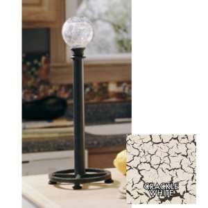  Paper towel holder, Clear glass finial (White Crackle) (16 