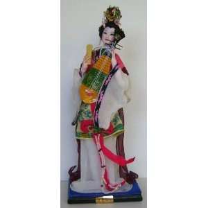   Figurine Chinese Ancient Beauty Fairy Pipa with Lute