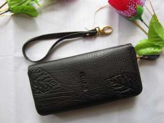 Womens Genuine Leather Bag Long Clutch Zipper around Wallet Case 
