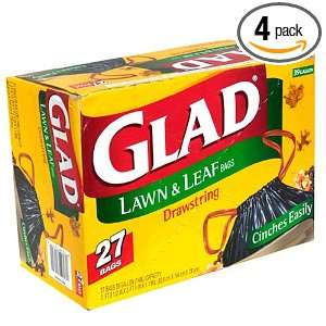  Glad Drawstring Lawn Bags, 39 Gallon, Case Pack, Four   24 