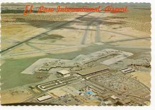 EL PASO TX International Airport Vtg Aerial Postcard  