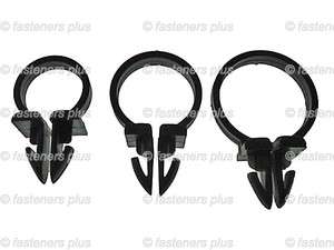 18 pcs black nylon wiring & tubing clamps clips 3 sizes 1/2  5/8 3/4 