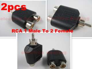   AV Audio Video Plug Adapter 1 Male To 2 Female RCA Signal Cable  