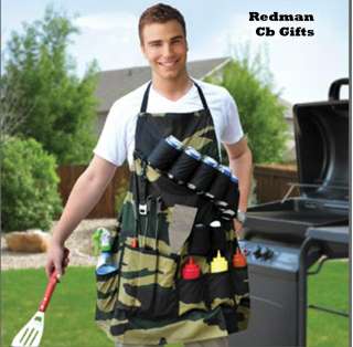   BBQ APRON Barbeque Party Gift Prank Beer Holder Humor Grill Sergeant