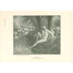    1908 Print The Goose Girl by Jean Francois Millet 