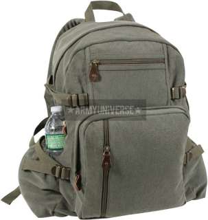 Olive Drab Military Solid Vintage Backpack (Item # 9262OLIVEDRAB)