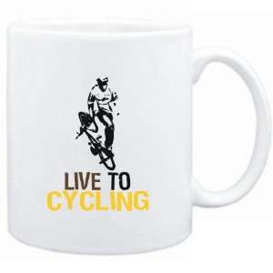 Mug White  LIVE TO Cycling  Sports 