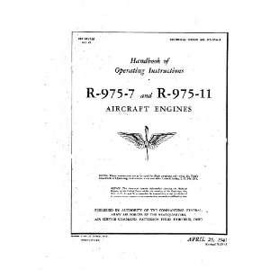  Wright R 975  7  11 Aircraft Engine Operating Manual 