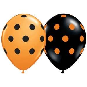   Assorted Black and Orange Polka Dot (12) Latex Balloon Toys & Games