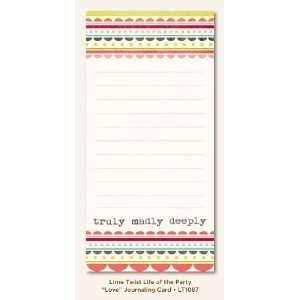   Twist Life Of The Party Cardstock Journaling Card Love