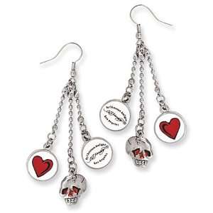  Ed Hardy Hearts & Skull Earrings/Mixed Metal Jewelry