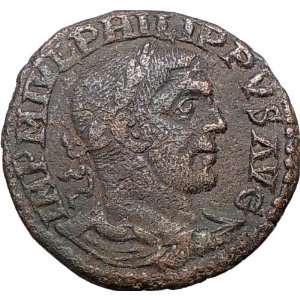   Viminacium Sestertius LEGIONS Ancient Rare Roman Coin Bull & lion