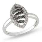 25 CTTW Black and White Fashion Ring in 10k White Gold